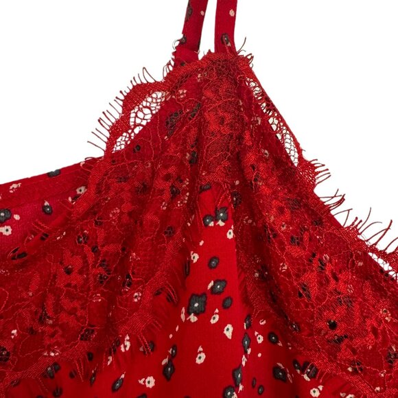 NWT Suzanne Betro RED Floral Lace Trimmed Cami - 4X - Picture 3 of 7